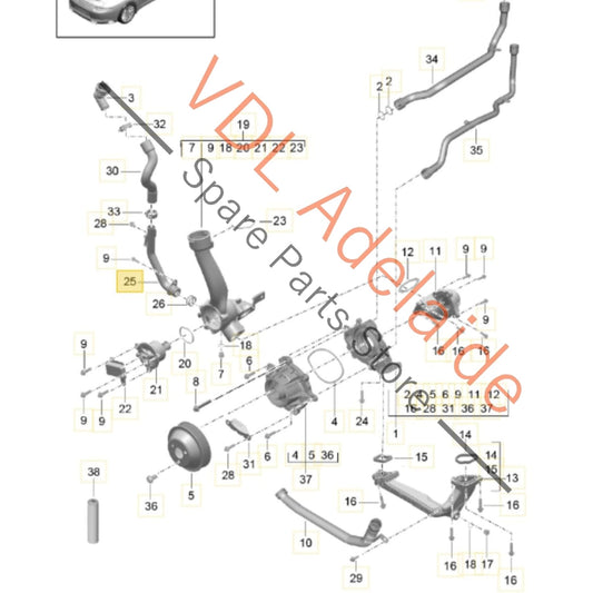 9A210685100 9A210685101   Porsche 911 Coolant Filler Hose Pipe 9A210685100 9A210685101
