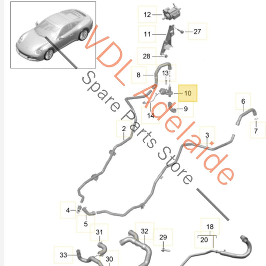 9P1317233 9P1121626   Porsche 911 Coolant Regulator Valve 9P1121626 9P1317233