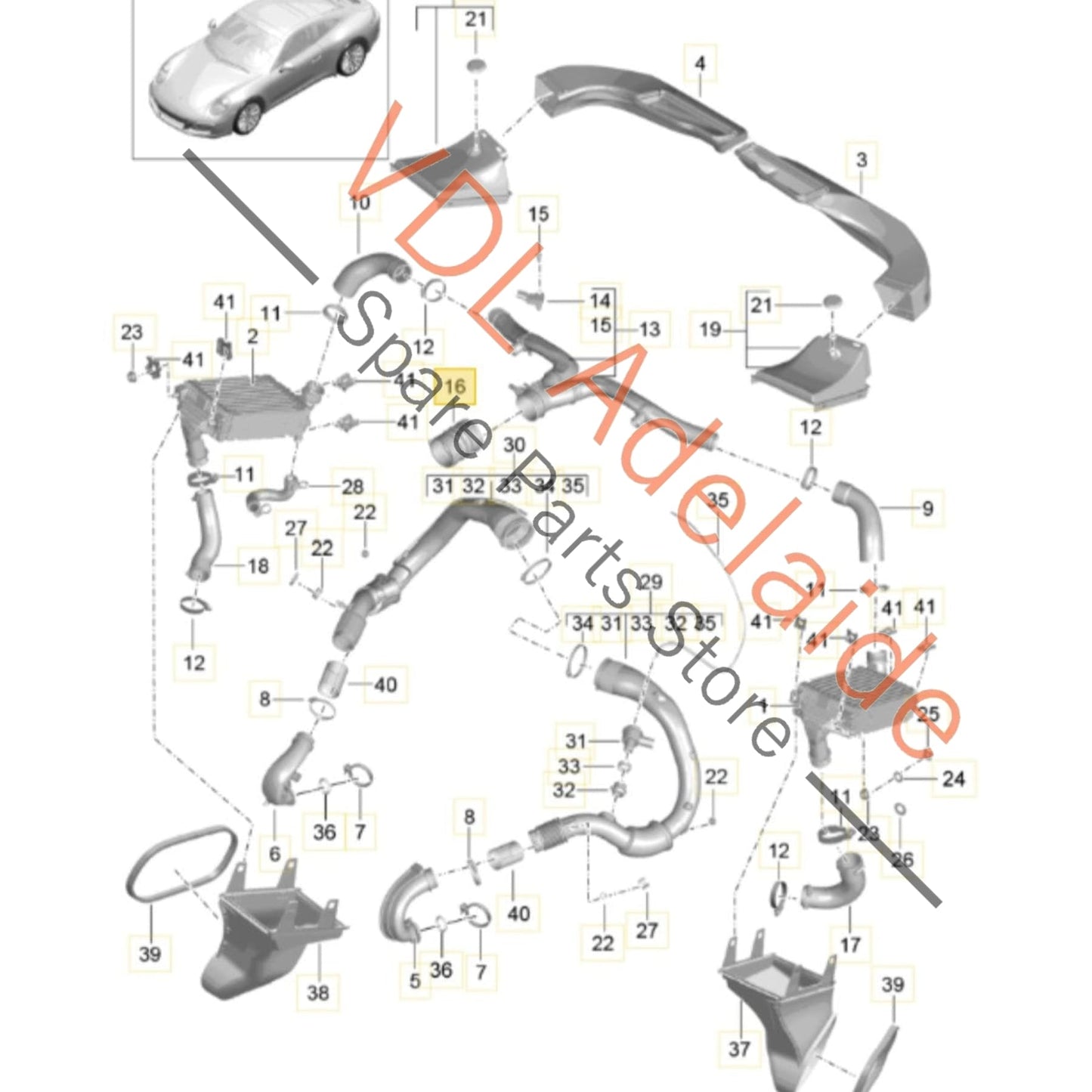 9P1129659 Porsche 911 Air Intake Connection Hose Pipe Sleeve 9P1129659