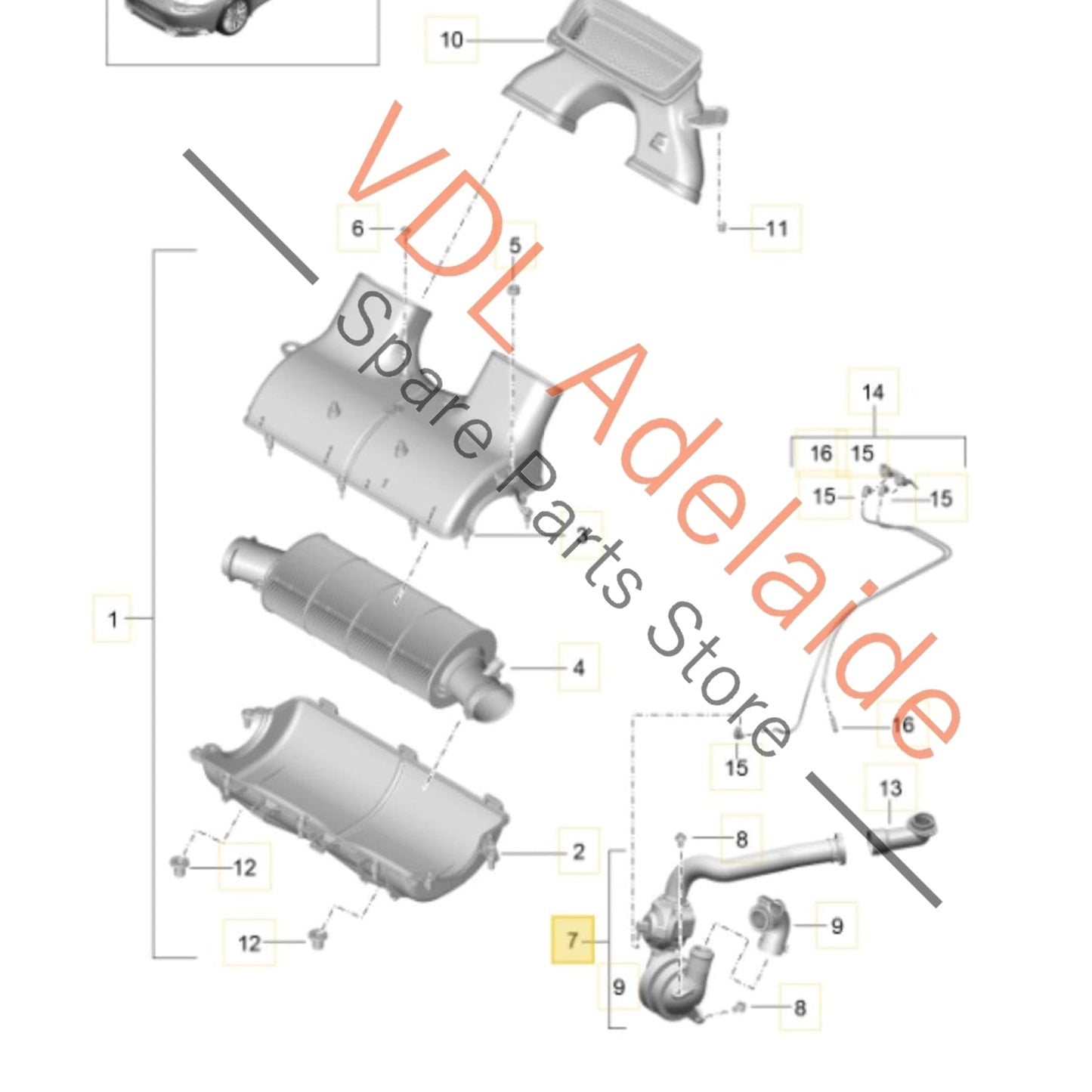 9P1129504B Porsche 911 Left Side Engine Air Pipe with Diaphram