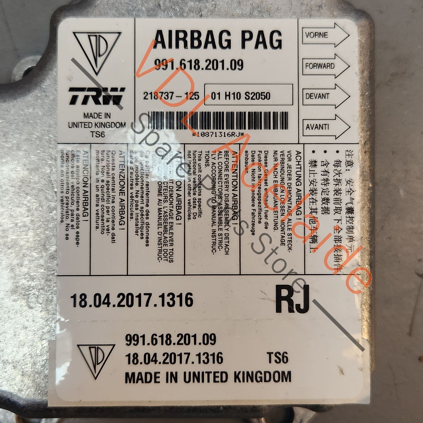 99161820111 99161820109 Porsche 911 Airbag Module Controller 99161820109 99161820111