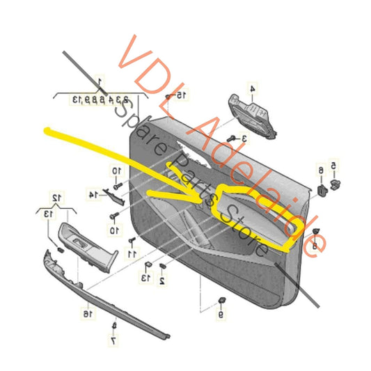 10E867174A Cupra Born eBoost K11A Front Right Interior Door Trim Armrest Insert 10E867174A