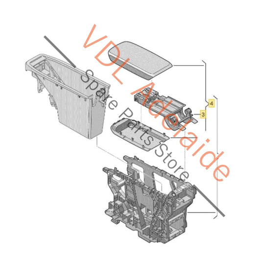 10E864207DNBE Cupra Born eBoost K11 Interior Armrest Cover 10E864207D NBE Blue