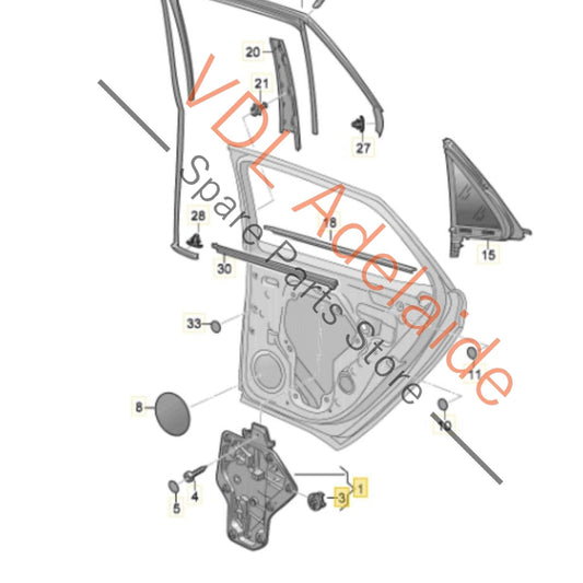 10A839462A 10A839402B Cupra Born K11 Right Rear Window Regulator 10A839402B 10A839462A