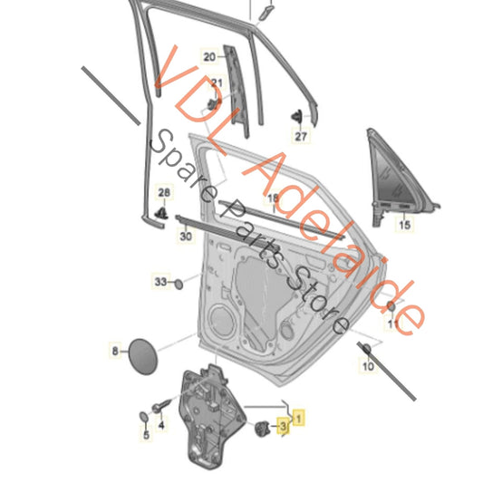 10A839461A 10A839401B Cupra Born K11 Left Rear Window Regulator 10A839401B 10A839461A