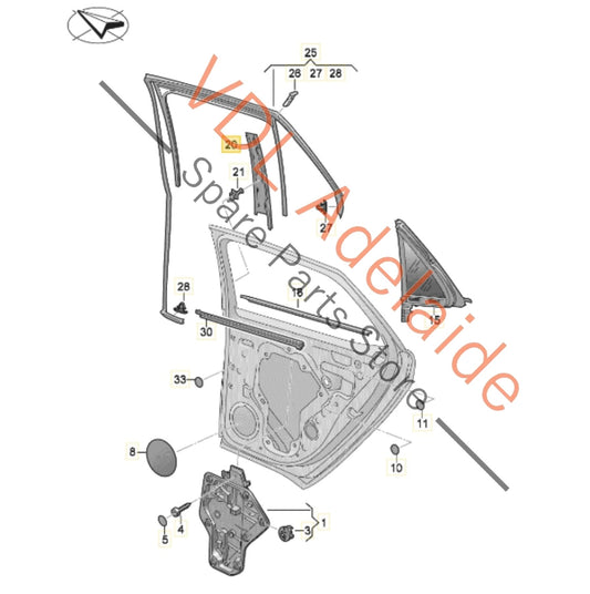 10A839901B 10E839901A041 Cupra Born K11 Left Rear Window Trim B Pillar Exterior Molding 10A839901