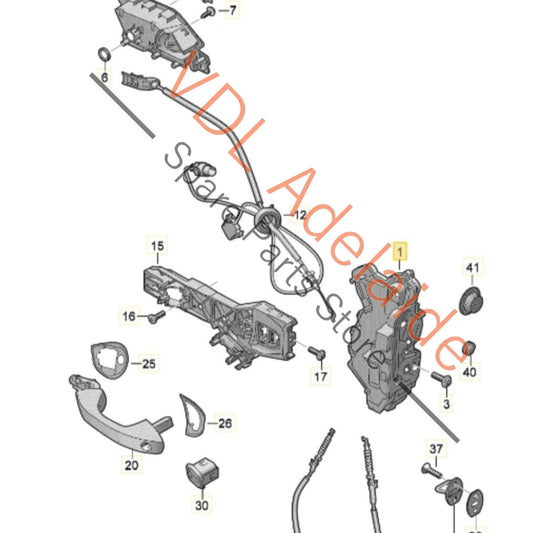 10C837016B VW Audi Cupra Right Front Drivers Door Lock Mechanism 10C837016B