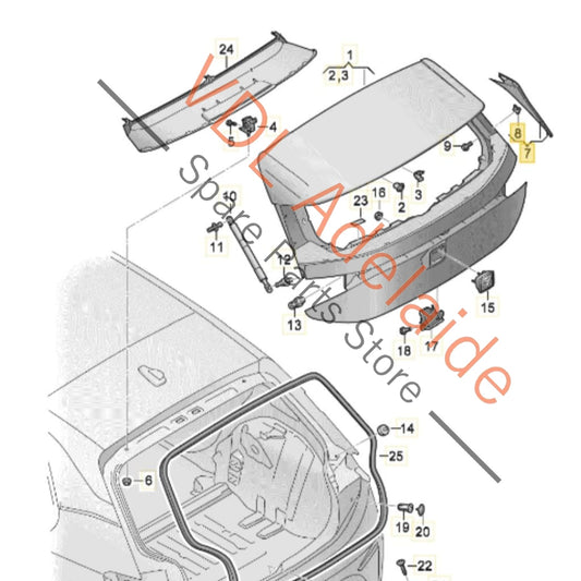 10A827939A 10A827939A041 Cupra Born K11 Rear Left Boot Spoiler Fin Wing Exterior Molding 10A827939A 041