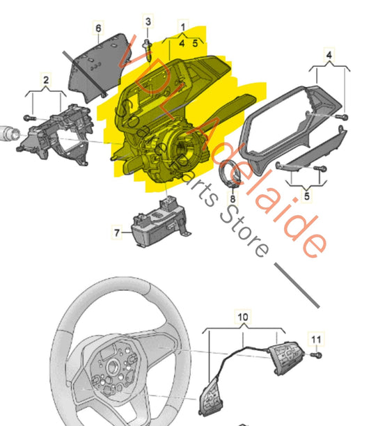 1EA953507AE Cupra Born Steering Column Combination Switch Drive Select with Clockspring 1EA953507AE