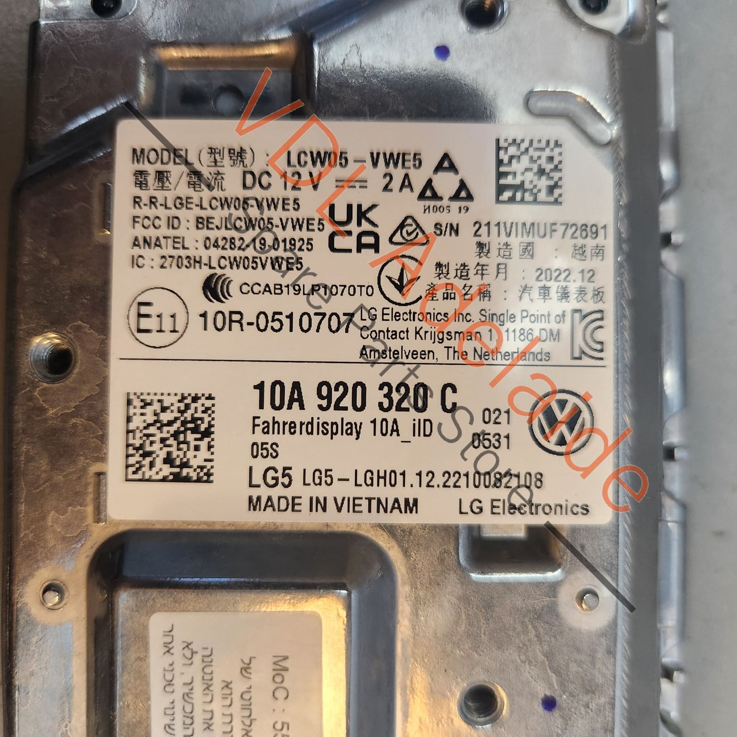 10A920320C Cupra Born eBoost Dashboard Driver Display Screen Unit Cockpit 10A920320C