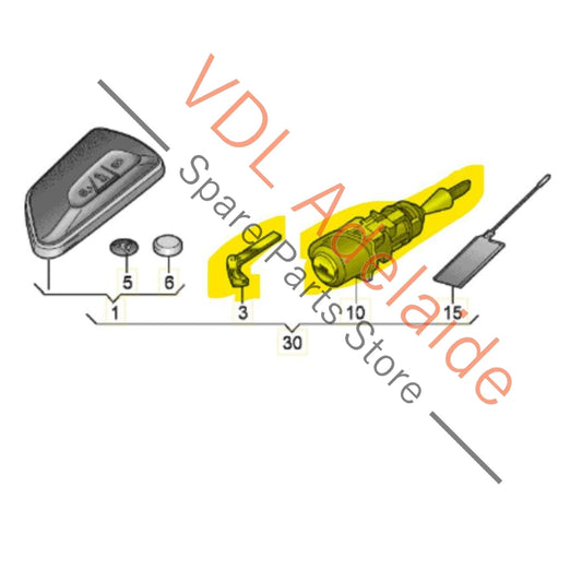 107837168HF VW Golf MK8 Cupra Born Right Front Door Lock Cylinder Barrel with Key 107837168HF