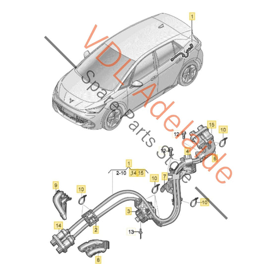 1EA971015AA Cupra Born K11 High-Voltage Cable From Battery to Engine 10A971531BQ