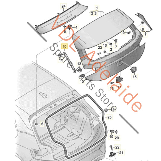 10E827550D Cupra Born K11 Gas Filled Lift Strut for Rear Hatch Boot Trunk Lid 10E827550D (pair)