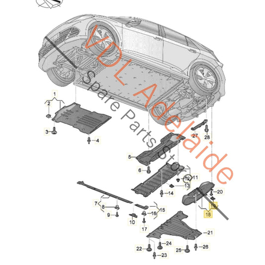 10A825523 Cupra Born K11 Underbody Protection Splash Panel Rear 10A825523