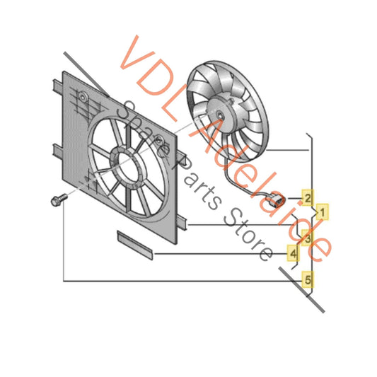 1EA121203D 1EA959455B Cupra Born Radiator Cooling Fan with Fan Ring 1EA121203D 300W 460mm 1EA959455B