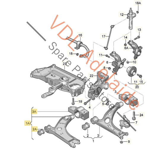 1K0407151BC VW Golf MK6 Left Front Lower Control Arm Wishbone 1K0407151BC