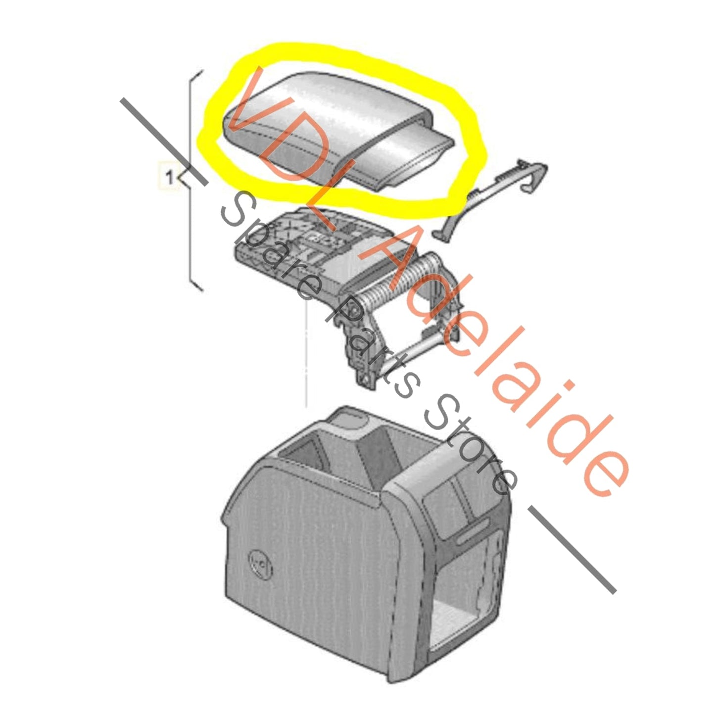 5K006112382V 5K0061123 Genuine OEM VW Golf MK6 Gti Cloth Centre Middle Arm Rest Red Stitching Interior Trim 5K0061123 82V
