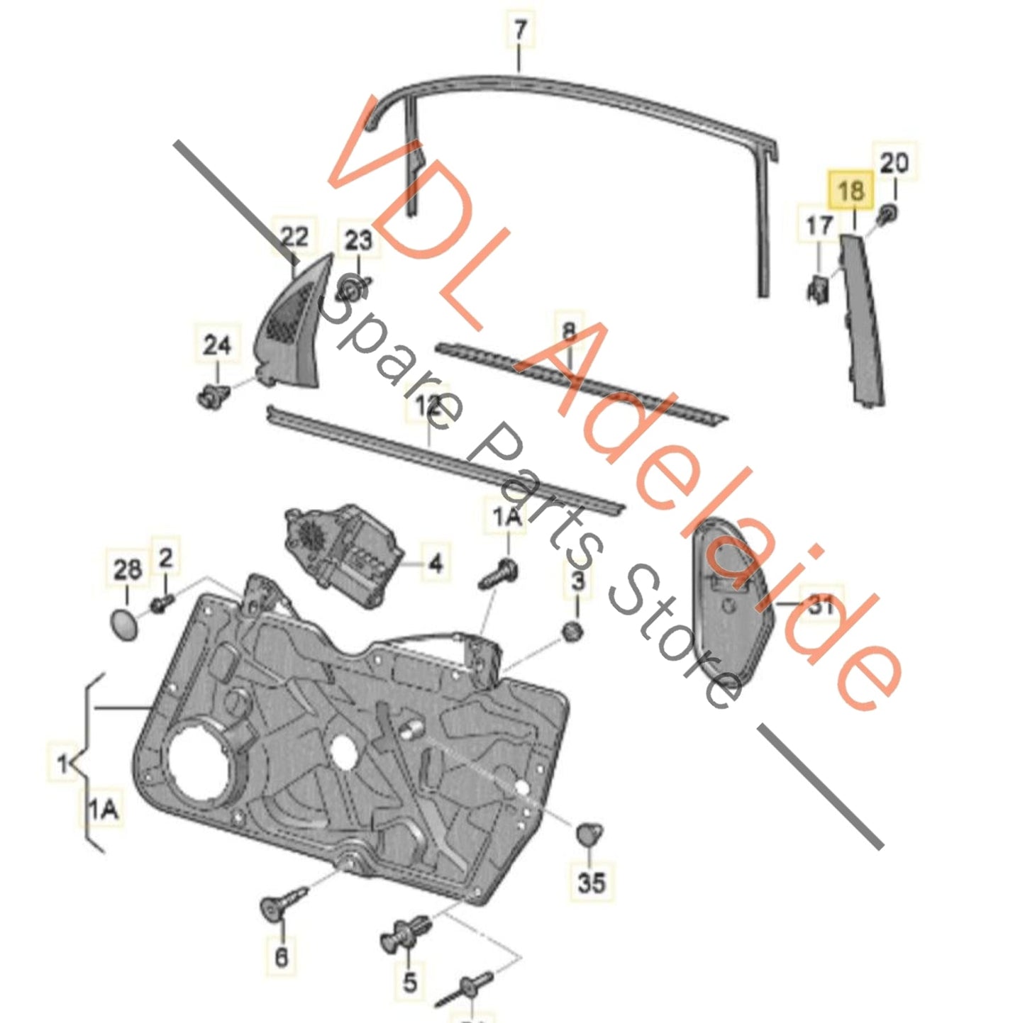 5K3837901A 5K3837901A041 VW Golf MK6 Front Left B Pillar Exterior Trim Molding 3dr Hatch 5K3837901A 041