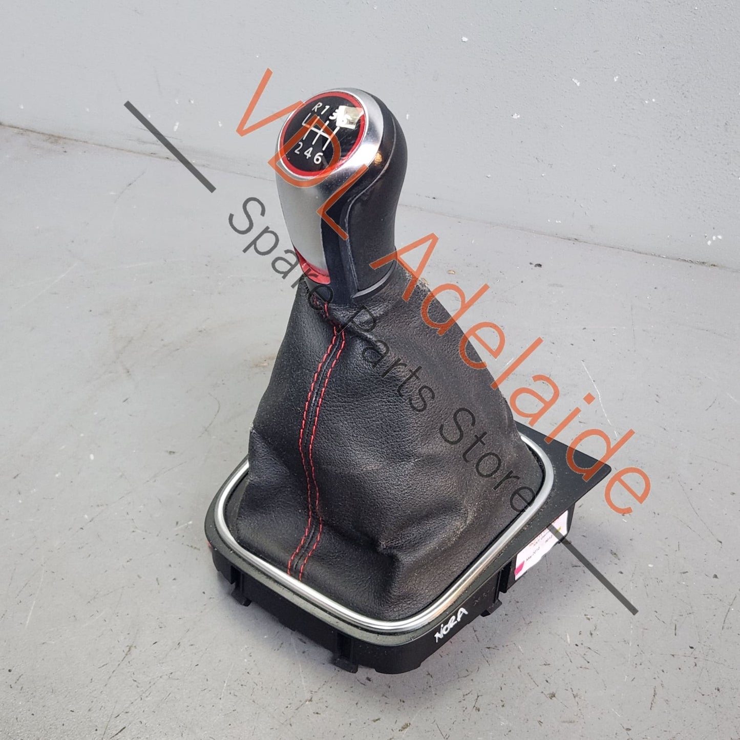 5K0711113GXPR VW Golf MK6 Gti Manual Gear Stick Shifter Knob Boot Leather Red Stitch 5K0711113G XPR