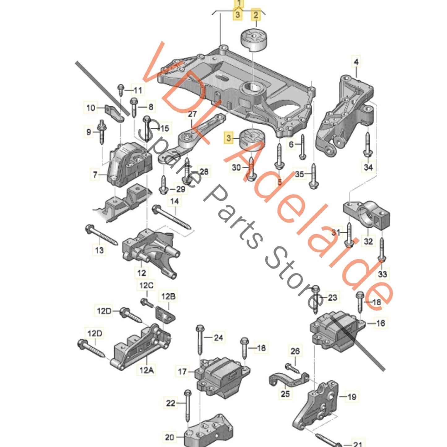 1K0199313AL VW Golf MK6 Alloy Lower Suspension Cradle Crossmember K Frame 1K0199313AL