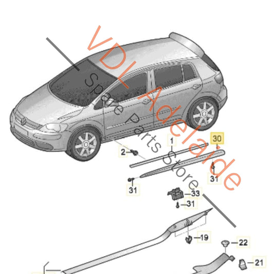 5K0853856B VW Golf MK6 Gti Sideskirt Side Member Trim Molding Right RHS 5K0853856B