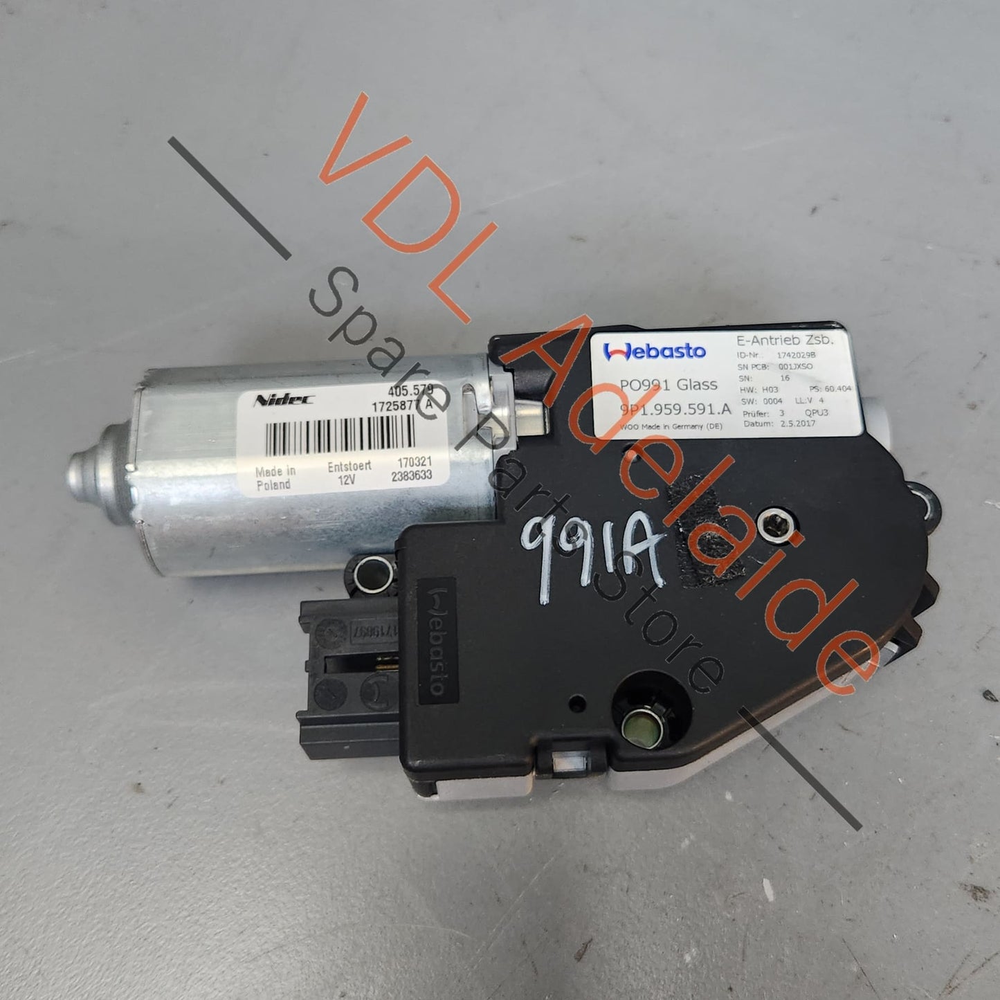 9P1959591A 99162491100 Porsche 911 991 Glass Roof Sliding Motor 9P1959591A 99162491100