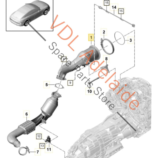 9A7254301A 971131703H 9A725430005  Porsche Panamera Petrol V6 3.0 Catalytic Converter 971131703H 9A725430005 9A7254301A