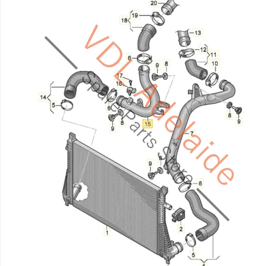 6C0145770A 5Q0145792G VW Golf R Intercooler Intake Hose Pipe 6C0145770A 5Q0145792G