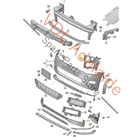 5G0807723L VW Golf MK7.5 R Front Bumper Support Bracket Guide Left 5G0807723L