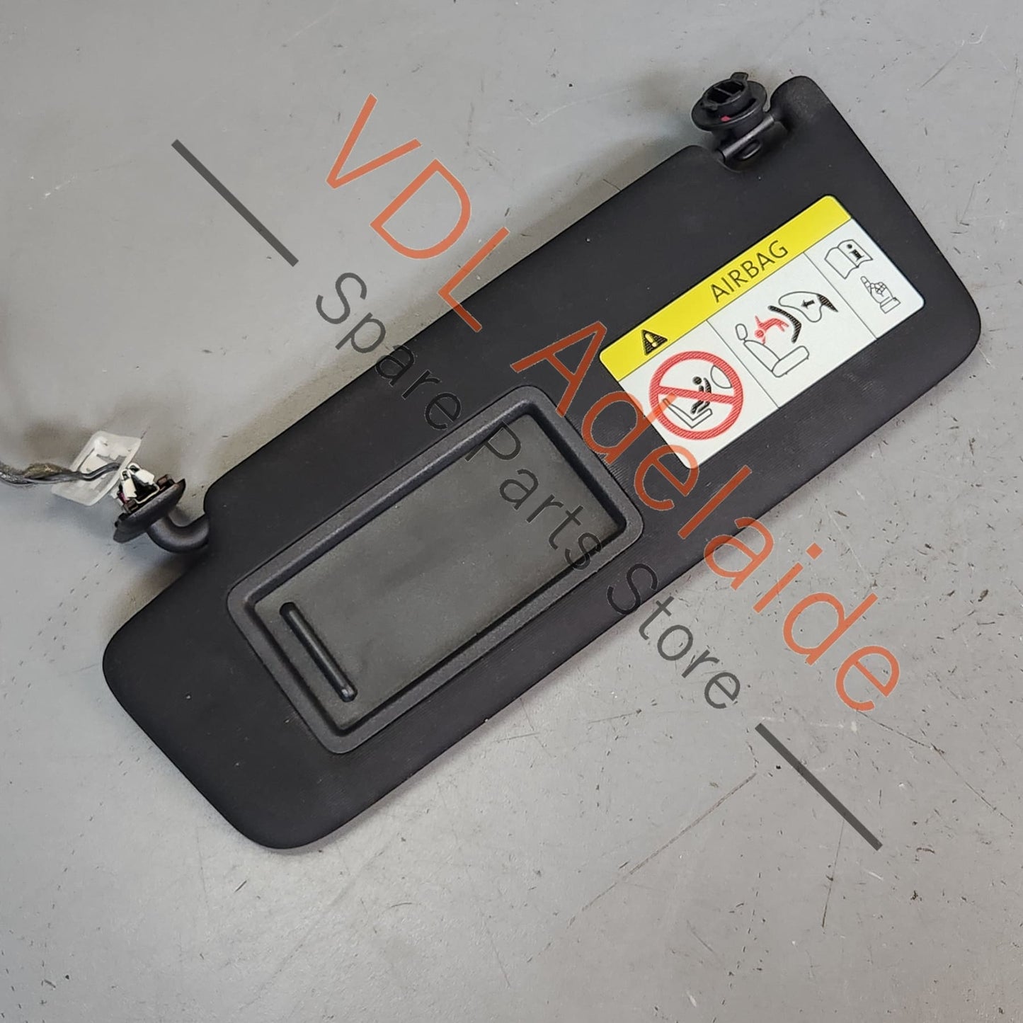 5G0857551AS VW Golf R Mk7 Black Left Side Sun Visor with Illuminated Mirror & Cover 5G0857551AS