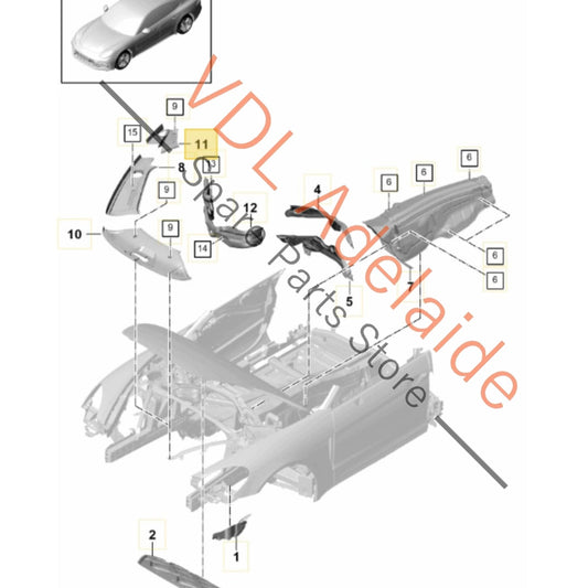971805284     Porsche Panamera 971 Engine Compartment Trim Cover Right 971805284