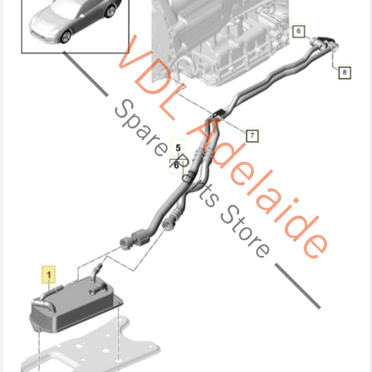 9A731702301 971317023A Porsche Panamera Transmission Gear Oil Cooler 9A731702301 971317023A