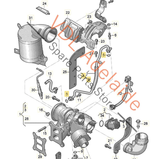 06K145778E 06K145778P 06K145778AS  VW Golf MK7 Gti High Pressure Oil Feed Hose Turbo 06K145778AS 06K145778E