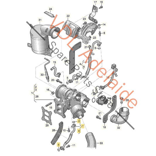 06K145735T    VW Golf MK7 Gti Low Pressure Oil Return Hose Turbo 06K145735T 06K145735F