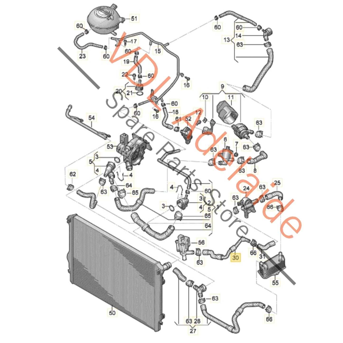 5Q0121096C VW Golf MK7 DSG Gearbox Cooling Hose Pipe 5Q0121096C 5Q0121064AT