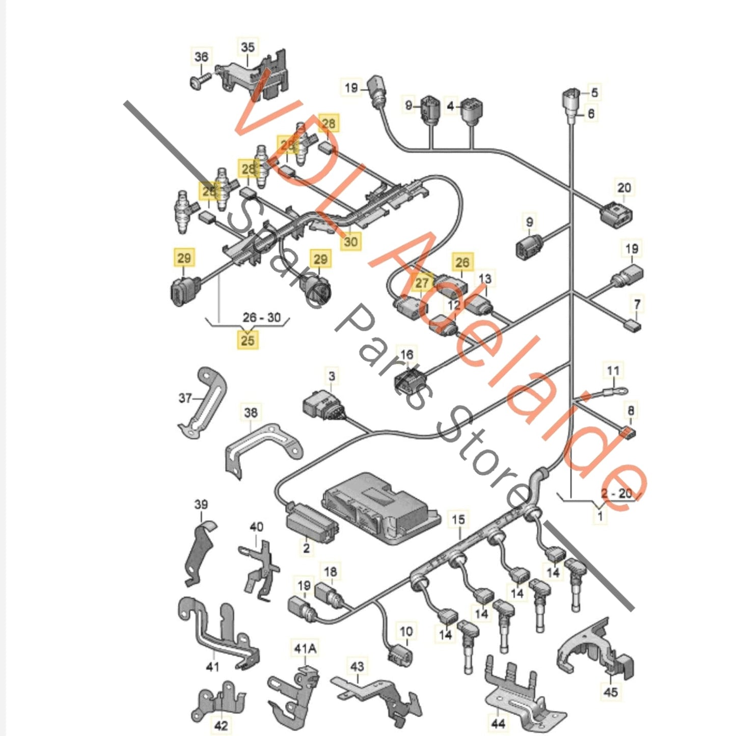 06J971082B VW Golf MK6 Fuel Injector Harness Wiring Cable 06J971082B