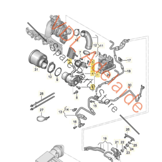 04L131512BQ 04L131512D   Volkswagen VW Audi 2.0 Diesel EGR Exhaust Gas Cooler 04L131512D 04L131512BQ
