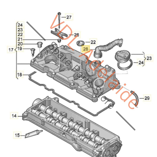04L103493    VW Volkswagen Diesel Oil Breather Hose Pipe 04L103493