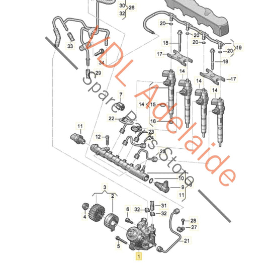 04L130755E    VW 2.0 110kw CRBC Diesel High Pressure Pump HPFP 04L130755E 78xxxkm 110kw 140hp