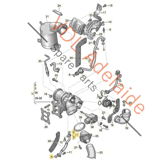 06K145735T    VW Audi Turbocharger Turbo Oil Return Hose Pipe 06K145735T