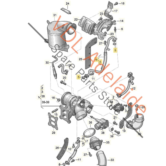 06K145778AE    VW Audi Turbocharger Turbo Oil Feed Pressure Hose Pipe 06K145778AE