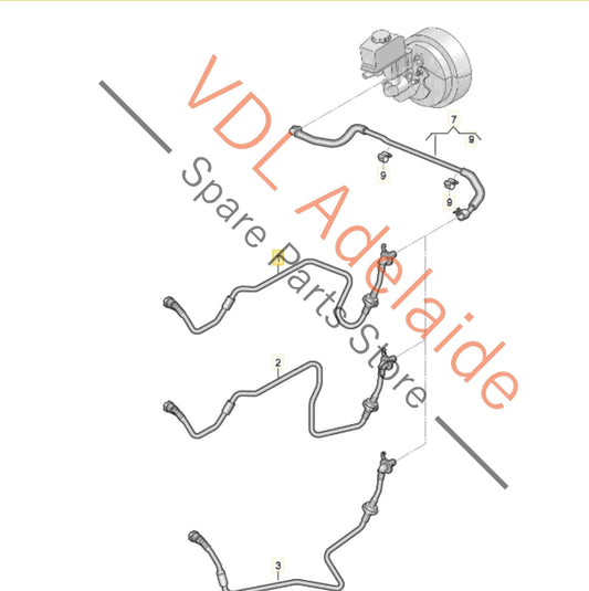 5QN612041F 5Q0906207B   VW Tiguan Brake Vacuum Hose with Pressure Sensor 5QN612041F 5Q0906207B