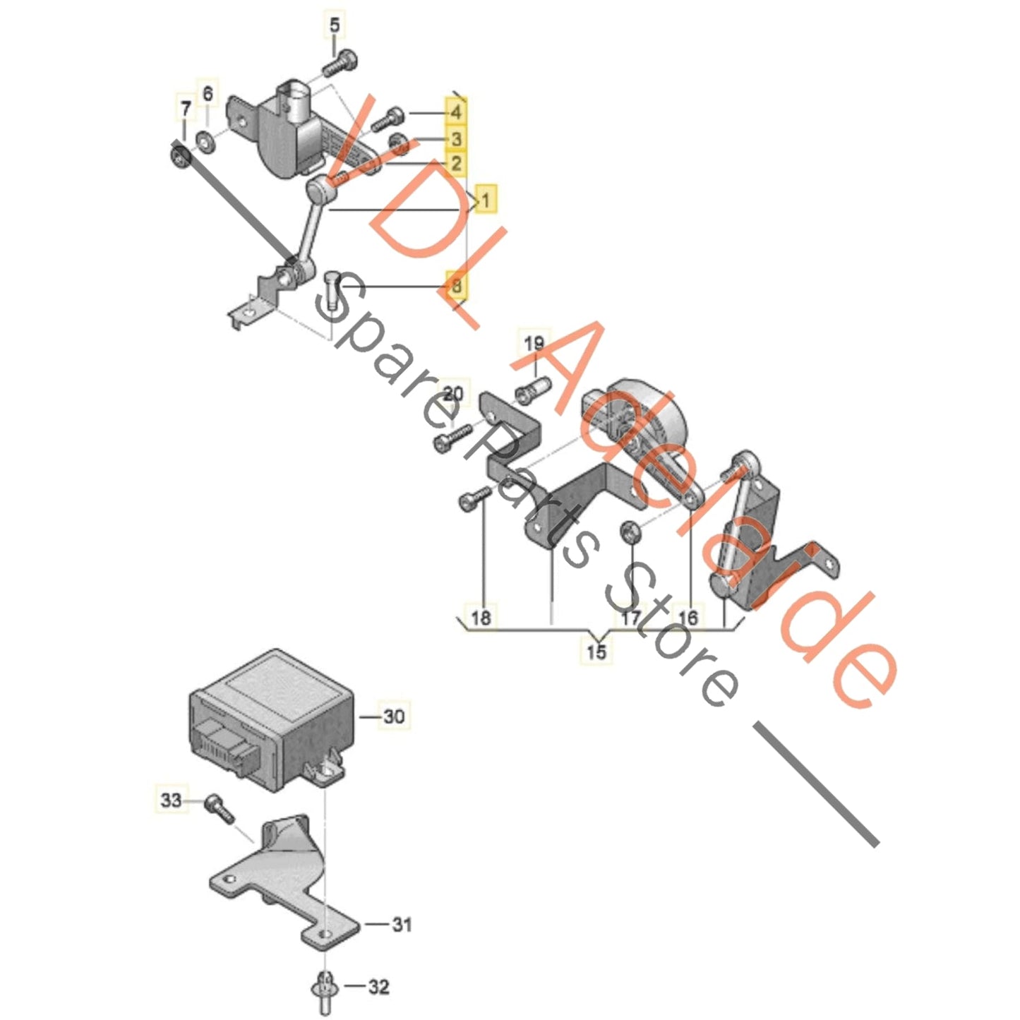 1K0941274B VW Golf R32 Front Suspension Level Sensor 1K0941274B