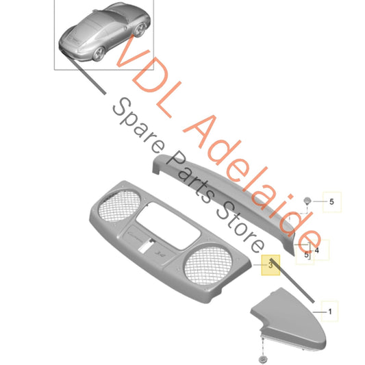 991505000000 99150458305 Porsche 911 991 3.8L Carerra Engine Cover Trim 99150458305 1E0