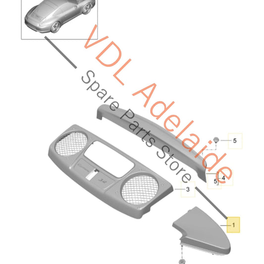 991505000000 99150456603 Porsche 911 991 Right Engine Compartment Cover Trim 99150456603 1E0