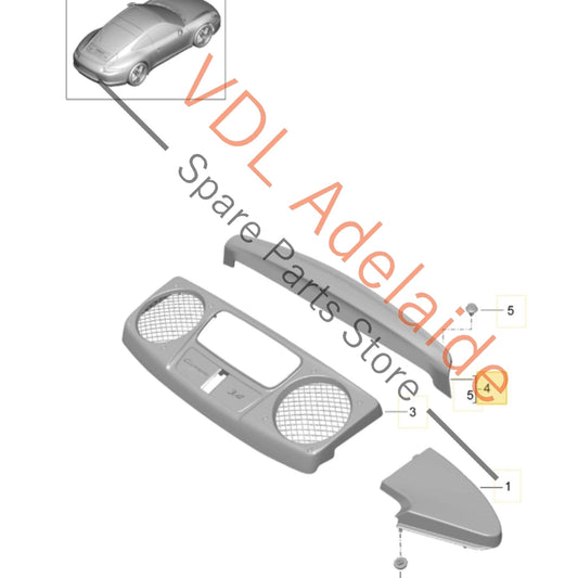 99150458500 991504585001 Porsche 911 991 Rear Engine Compartment Cover Trim 99150458500 1E0