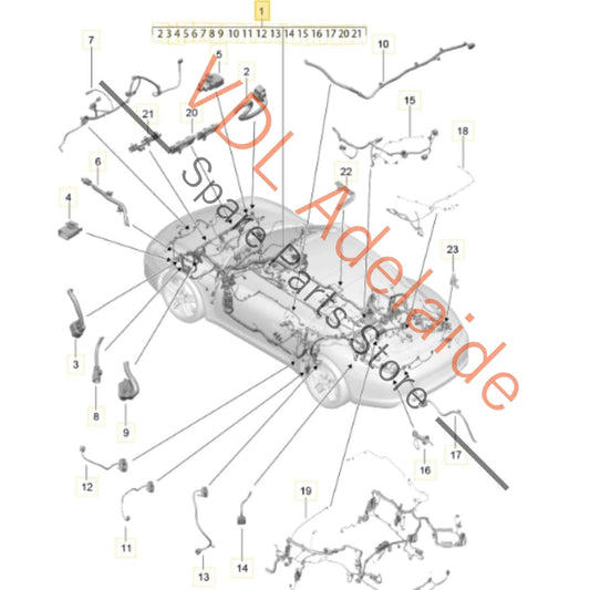 99161290100 Porsche 911 991.1 Carrera Main Vehicle Body Interior Electrical Harness Wiring Cable 99161290100