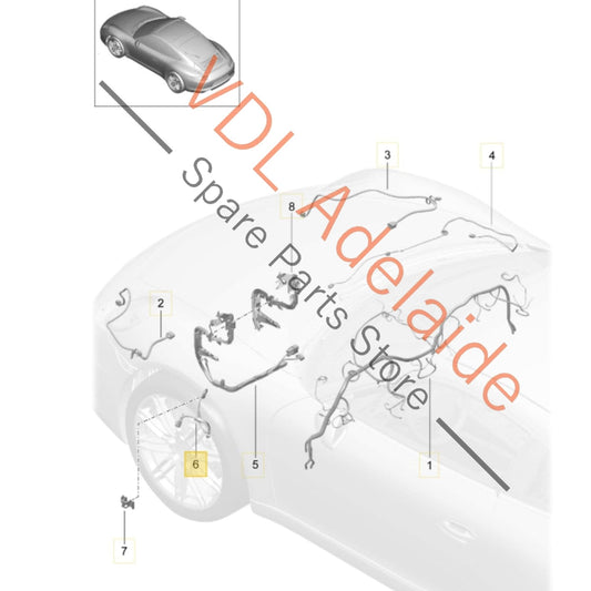 99160913101 Porsche 911 991 Front Suspension Hub Wiring Set Cable 99160913101