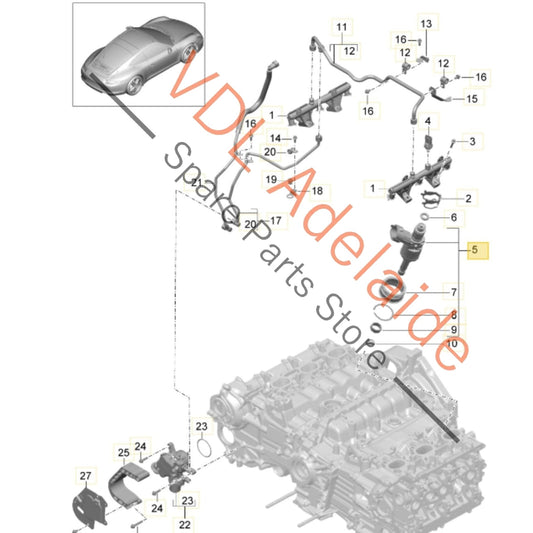 9A111012808 9A111012805 Porsche 911 991 A103 High Pressure Fuel Injector 9A111012808 9A111012805