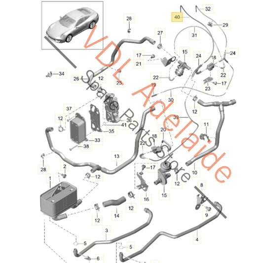 99918148940 Porsche 911 Gearbox Breather Hose Pipe Blue 99918148940